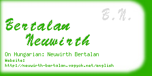 bertalan neuwirth business card